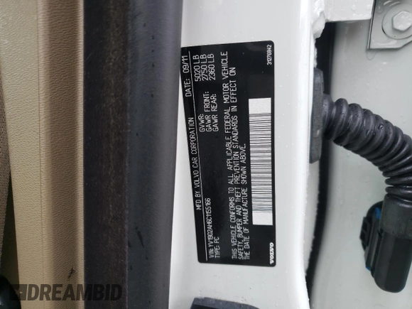 2012 Volvo S80 3.0L с VIN YV1902AH6C1155166, выставлен на аукционе Copart как лот 84281654 с пробегом 96 643 миль миль и Списание • Salvage title. История ставок и продаж доступна на DreamBid. Изображение 12.