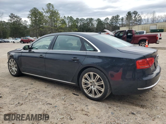 2014 Audi A8 3.0L TDI with VIN WAURMAFD1EN011155, listed as a Copart auction lot 49234365 with 106,967 mi miles and Salvage title. Bid and sale history available at DreamBid. Image 2.