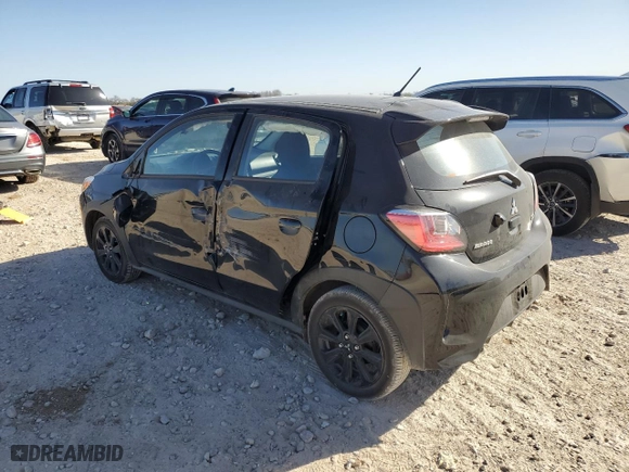 2024 Mitsubishi Mirage Black Edition with VIN ML32AWHJ7RH015604, listed as a Copart auction lot 87207694 with 2023 miles and Salvage Title. Bid and sale history available at carsss.com. Image 2.