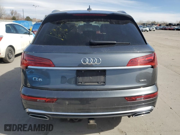 2023 Audi Q5 S line Premium Plus with VIN WA1E2AFY3P2055621, listed as a Copart auction lot 47477825 with 43,375 mi miles and Salvage title. Bid and sale history available at DreamBid. Image 6.
