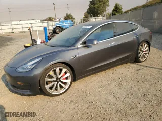 2019 Tesla Model 3 Long Range with VIN 5YJ3E1EB0KF238370, listed as a Copart auction lot 42452465 with 60,857 mi miles and Salvage Title. Bid and sale history available at carsss.com. Image 1.
