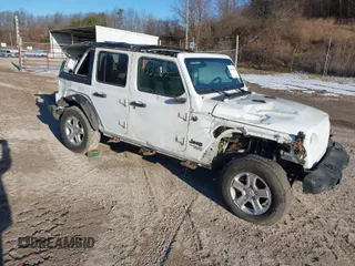 2021 Jeep Wrangler Unlimited Sport S with VIN 1C4HJXDG8MW841292, listed as a IAAI auction lot 41431503 with Not Provided miles. Bid and sale history available at carsss.com. Image 1.