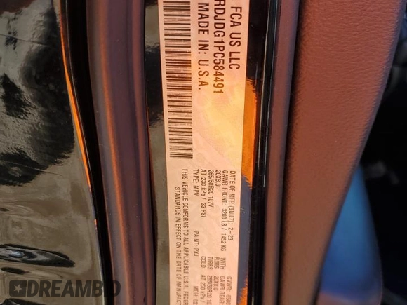 2023 Dodge Durango GT z VIN 1C4RDJDG1PC584491, wystawiony jako Copart lot #79817334 z przebiegiem 19 588 mil mil oraz Szkoda całkowita • Salvage title. Historia ofert i sprzedaży dostępna na DreamBid. Obrazek 13.