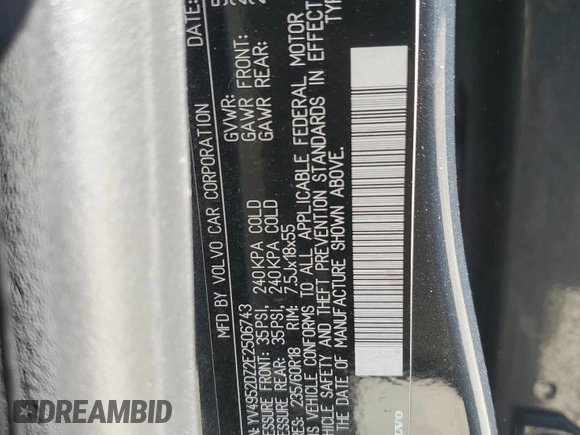 2014 Volvo XC60 3.2L с VIN YV4952DZ2E2506743, выставлен на аукционе Copart как лот 76126284 с пробегом 146 227 миль миль и Списание • Salvage title. История ставок и продаж доступна на DreamBid. Изображение 15.
