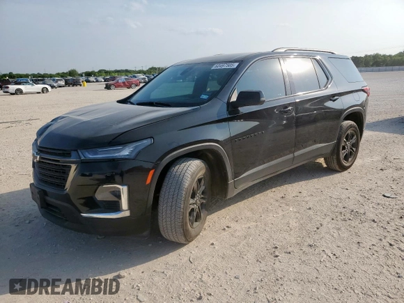2023 Chevrolet Traverse LS with VIN 1GNERFKW2PJ312848, listed as a Copart auction lot 60497505 with 52,104 mi miles and Salvage title. Bid and sale history available at DreamBid. Image 1.