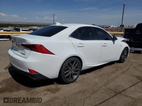 2017 Lexus IS 200t with VIN JTHBA1D22H5038785, listed as a Copart auction lot 58436715 with 76,298 mi miles and Salvage title. Bid and sale history available at DreamBid. Image 3.