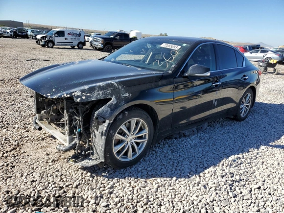 2017 Infiniti Q50 2.0t Premium with VIN JN1CV7AR0HM682499, listed as a Copart auction lot 72055093 with 95,130 mi miles and Salvage Title. Bid and sale history available at carsss.com. Image 1.