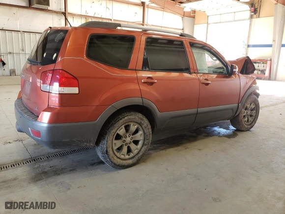 2009 Kia Borrego EX with VIN KNDJJ741395016402, listed as a Copart auction lot 86533704 with 0 mi miles and Salvage Title. Bid and sale history available at carsss.com. Image 3.