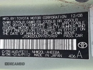 2009 Toyota Prius with VIN JTDKB20U997875969, listed as a IAAI auction lot 41866349 with 224,513 mi miles. Bid and sale history available at carsss.com. Image 9.