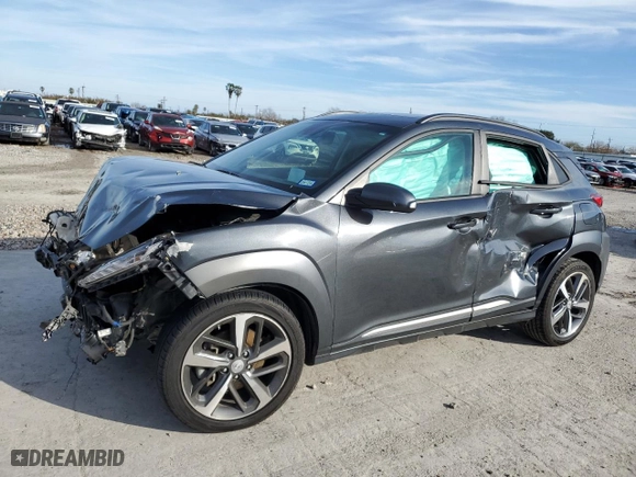 2021 Hyundai Kona Ultimate with VIN KM8K5CA52MU747597, listed as a Copart auction lot 42065025 with 76,236 mi miles and Salvage Title. Bid and sale history available at carsss.com. Image 1.