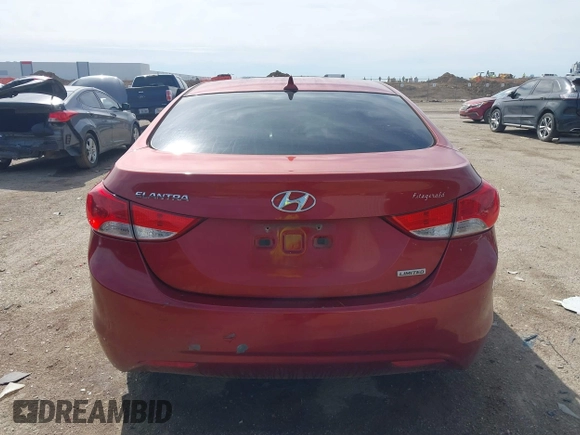2012 Hyundai Elantra Limited with VIN KMHDH4AE7CU335325, listed as a IAAI auction lot 41680850 with 105,991 mi miles. Bid and sale history available at carsss.com. Image 16.