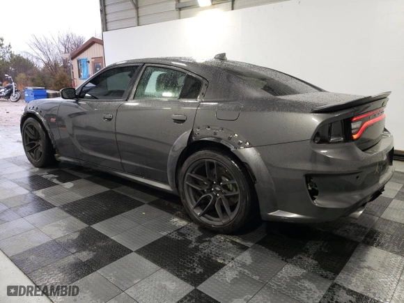 2021 Dodge Charger Scat Pack Widebody with VIN 2C3CDXGJ8MH553722, listed as a Copart auction lot 43538835 with 34,289 mi miles and Salvage Title. Bid and sale history available at carsss.com. Image 2.