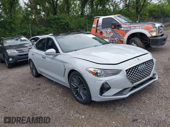 2019 Genesis G70 Advanced z VIN KMTG44LA4KU025432, wystawiony jako IAAI lot #42314340 z przebiegiem 109 629 mil mil oraz . Historia ofert i sprzedaży dostępna na DreamBid. Obrazek 1.