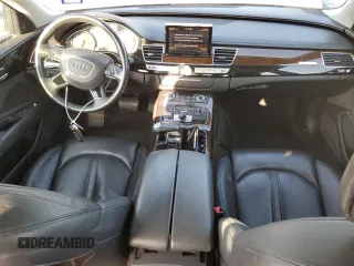 2012 Audi A8 with VIN WAURVAFD4CN023004, listed as a Copart auction lot 50181715 with 121,590 mi miles and Salvage title. Bid and sale history available at DreamBid. Image 8.