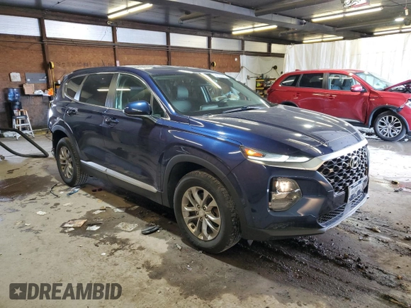 2019 Hyundai Santa Fe SE with VIN 5NMS2CAD9KH098017, listed as a Copart auction lot 64760335 with 48,456 mi miles and Salvage title. Bid and sale history available at DreamBid. Image 4.