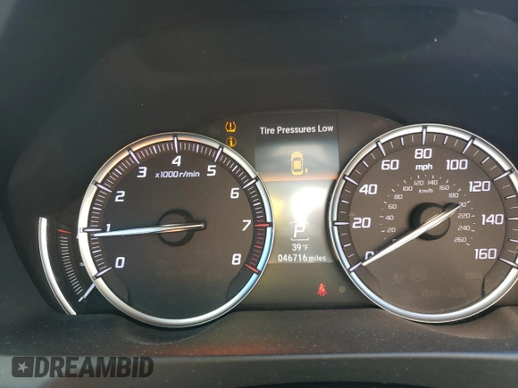 2020 Acura TLX with VIN 19UUB1F39LA016460, listed as a Copart auction lot 44309375 with 46,716 mi miles and Salvage Title. Bid and sale history available at carsss.com. Image 9.