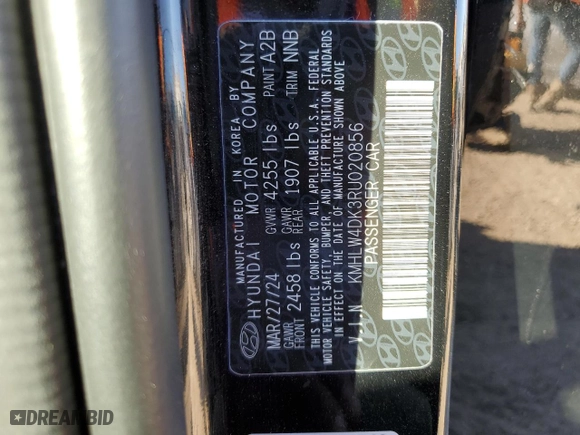 2024 Hyundai Elantra N with VIN KMHLW4DK3RU020856, listed as a Copart auction lot 76778994 with 2,611 mi miles and Salvage Title. Bid and sale history available at carsss.com. Image 13.