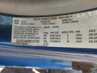 2006 Chevrolet Colorado LS z VIN 1GCCS148468131763, wystawiony jako IAAI lot #42234494 z przebiegiem 127 300 mil mil oraz . Historia ofert i sprzedaży dostępna na DreamBid. Obrazek 9.