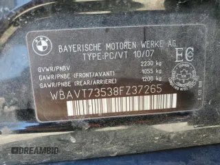 2008 BMW 3 Series 328xi z VIN WBAVT73538FZ37265, wystawiony jako Copart lot #46370385 z przebiegiem 184 966 mil mil oraz Szkoda całkowita • Salvage title. Historia ofert i sprzedaży dostępna na DreamBid. Obrazek 12.