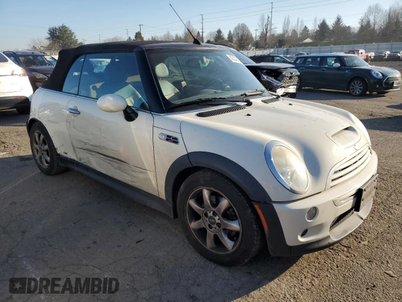 2008 MINI Convertible S with VIN WMWRH33598TU81236, listed as a Copart auction lot 42332895 with 140,607 mi miles and Salvage title. Bid and sale history available at DreamBid. Image 4.