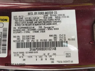 2013 Ford Fusion SE with VIN 3FA6P0HR8DR102148, listed as a IAAI auction lot 42253718 with 116,009 mi miles and . Bid and sale history available at DreamBid. Image 9.
