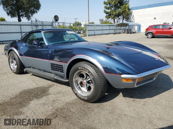 1972 Chevrolet Corvette with VIN 1Z67K2S510901, listed as a Copart auction lot 60161955 with 63,129 mi miles and Clean title. Bid and sale history available at DreamBid. Image 4.
