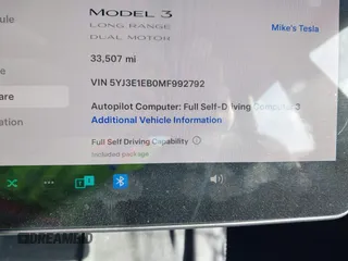 2021 Tesla Model 3 Long Range with VIN 5YJ3E1EB0MF992792, listed as a IAAI auction lot 41726740 with 33,507 mi miles. Bid and sale history available at carsss.com. Image 7.
