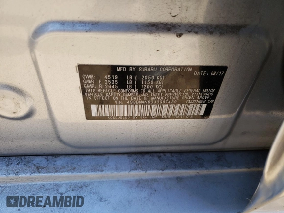 2018 Subaru Legacy Limited with VIN 4S3BNAN63J3007439, listed as a Copart auction lot 41096913 with 85,021 mi miles. Bid and sale history available at carsss.com. Image 12.