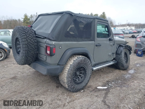 2021 Jeep Wrangler Sport S with VIN 1C4GJXAN9MW768559, listed as a IAAI auction lot 41238254 with 18,191 mi miles and . Bid and sale history available at DreamBid. Image 4.