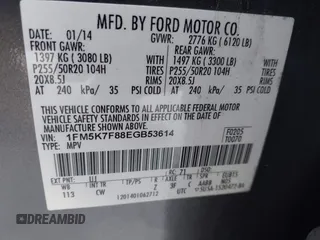 2014 Ford Explorer Limited z VIN 1FM5K7F88EGB53614, wystawiony jako IAAI lot #41752197 z przebiegiem 147 657 mil mil oraz . Historia ofert i sprzedaży dostępna na DreamBid. Obrazek 9.