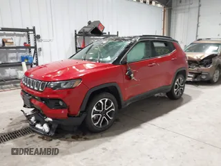 2023 Jeep Compass (RED) Edition with VIN 3C4NJDCN0PT514252, listed as a IAAI auction lot 41575768 with 25,156 mi miles and . Bid and sale history available at DreamBid. Image 2.
