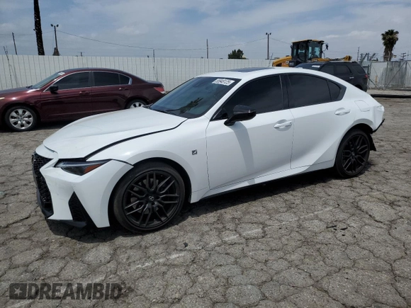 2024 Lexus IS 350 F Sport with VIN JTHGZ1B29R5073827, listed as a Copart auction lot 55848125 with 10,455 mi miles and Salvage title. Bid and sale history available at DreamBid. Image 1.