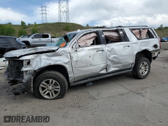 2016 Chevrolet Suburban LT z VIN 1GNSKHKC4GR285212, wystawiony jako Copart lot #58021115 z przebiegiem Nie podano mil oraz Szkoda całkowita • Salvage title. Historia ofert i sprzedaży dostępna na DreamBid. Obrazek 1.