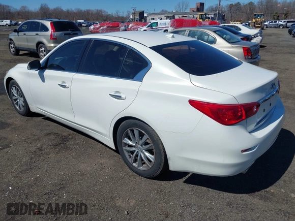 2014 Infiniti Q50 Sport with VIN JN1BV7AP7EM679296, listed as a IAAI auction lot 41834654 with 126,337 mi miles and . Bid and sale history available at DreamBid. Image 3.