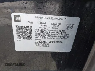 2023 Chevrolet Malibu LT with VIN 1G1ZD5ST7PF239559, listed as a IAAI auction lot 42135116 with 30,350 mi miles and . Bid and sale history available at DreamBid. Image 9.