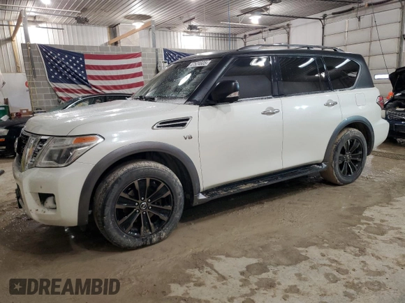 2018 Nissan Armada Platinum with VIN JN8AY2NE0J9730294, listed as a Copart auction lot 47524605 with 154,265 mi miles and Salvage Title. Bid and sale history available at carsss.com. Image 1.