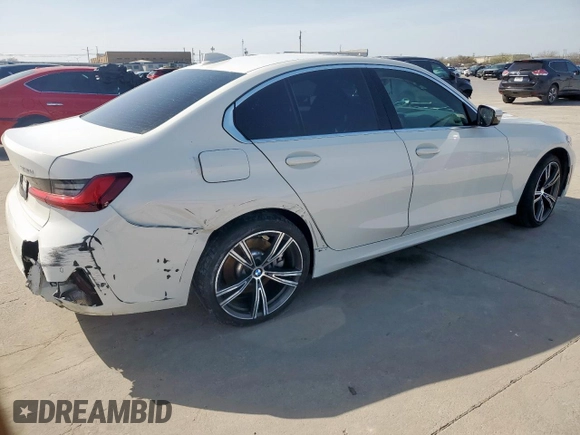 2022 BMW 3 Series 330i with VIN 3MW5R1J04N8C71010, listed as a Copart auction lot 49645655 with 0 mi miles and Salvage Title. Bid and sale history available at carsss.com. Image 3.