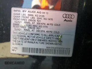 2013 Audi Q7 S line Prestige z VIN WA1DGAFE9DD014638, wystawiony jako Copart lot #55858825 z przebiegiem 118 733 mil mil oraz Szkoda całkowita • Salvage title. Historia ofert i sprzedaży dostępna na DreamBid. Obrazek 13.