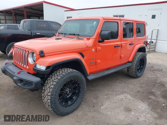 2020 Jeep Wrangler Unlimited Sahara with VIN 1C4HJXENXLW231194, listed as a IAAI auction lot 42083147 with 34,166 mi miles. Bid and sale history available at carsss.com. Image 18.