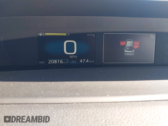 2021 Toyota Prius L Eco with VIN JTDKAMFU4M3144985, listed as a IAAI auction lot 42443957 with 20,816 mi miles and . Bid and sale history available at DreamBid. Image 7.