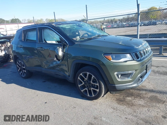 2021 Jeep Compass Limited with VIN 3C4NJDCB7MT599950, listed as a IAAI auction lot 41879491 with 67,282 mi miles and . Bid and sale history available at carsss.com. Image 1.