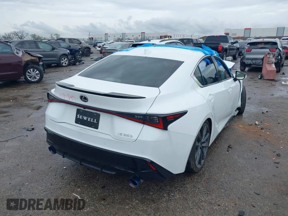 2023 Lexus IS 350 F Sport with VIN JTHGZ1B27P5071491, listed as a IAAI auction lot 41908414 with 24,622 mi miles and . Bid and sale history available at DreamBid. Image 4.