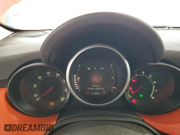 2016 FIAT 500X Lounge with VIN ZFBCFXDT7GP351730, listed as a Copart auction lot 58398785 with 41,322 mi miles and Salvage title. Bid and sale history available at DreamBid. Image 9.