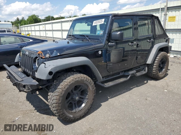 2015 Jeep Wrangler Unlimited Sport with VIN 1C4BJWDG1FL668395, listed as a Copart auction lot 64035035 with 79,972 mi miles and Salvage title. Bid and sale history available at DreamBid. Image 1.
