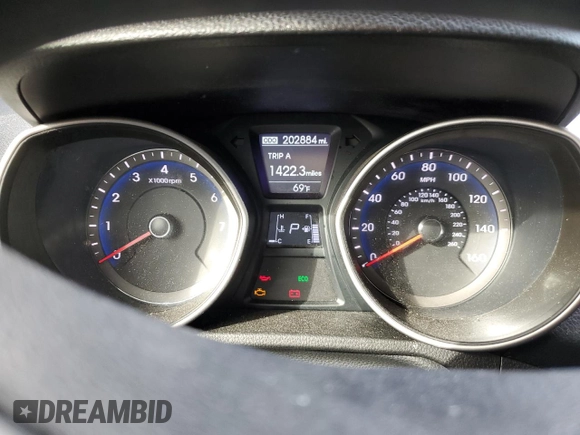 2014 Hyundai Elantra GT with VIN KMHD35LH3EU234376, listed as a Copart auction lot 69895734 with 202,884 mi miles and Salvage Title. Bid and sale history available at carsss.com. Image 9.