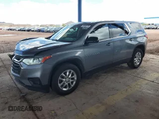 2019 Chevrolet Traverse LS z VIN 1GNERFKW1KJ277390, wystawiony jako Copart lot #58930275 z przebiegiem 138 334 mil mil oraz Szkoda całkowita • Salvage title. Historia ofert i sprzedaży dostępna na DreamBid. Obrazek 1.