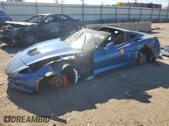 2016 Chevrolet Corvette 1LT with VIN 1G1YB2D72G5107038, listed as a Copart auction lot 76585924 with 0 mi miles and Salvage Title. Bid and sale history available at carsss.com. Image 1.