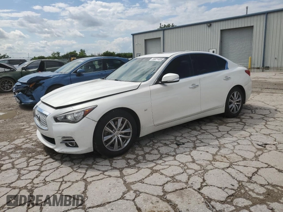 2015 Infiniti Q50 Premium with VIN JN1BV7AP5FM345771, listed as a Copart auction lot 59021485 with 170,199 mi miles and Salvage title. Bid and sale history available at DreamBid. Image 1.