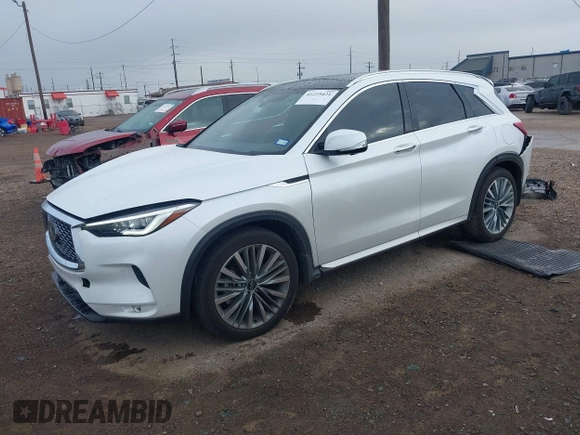 2023 Infiniti QX50 AUTOGRAPH with VIN 3PCAJ5DBXPF106414, listed as a IAAI auction lot 41219421 with 6,849 mi miles. Bid and sale history available at carsss.com. Image 2.