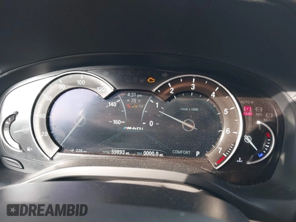 2019 BMW X3 M40i with VIN 5UXTS3C56KLR71987, listed as a IAAI auction lot 41509005 with 59,893 mi miles and . Bid and sale history available at DreamBid. Image 7.